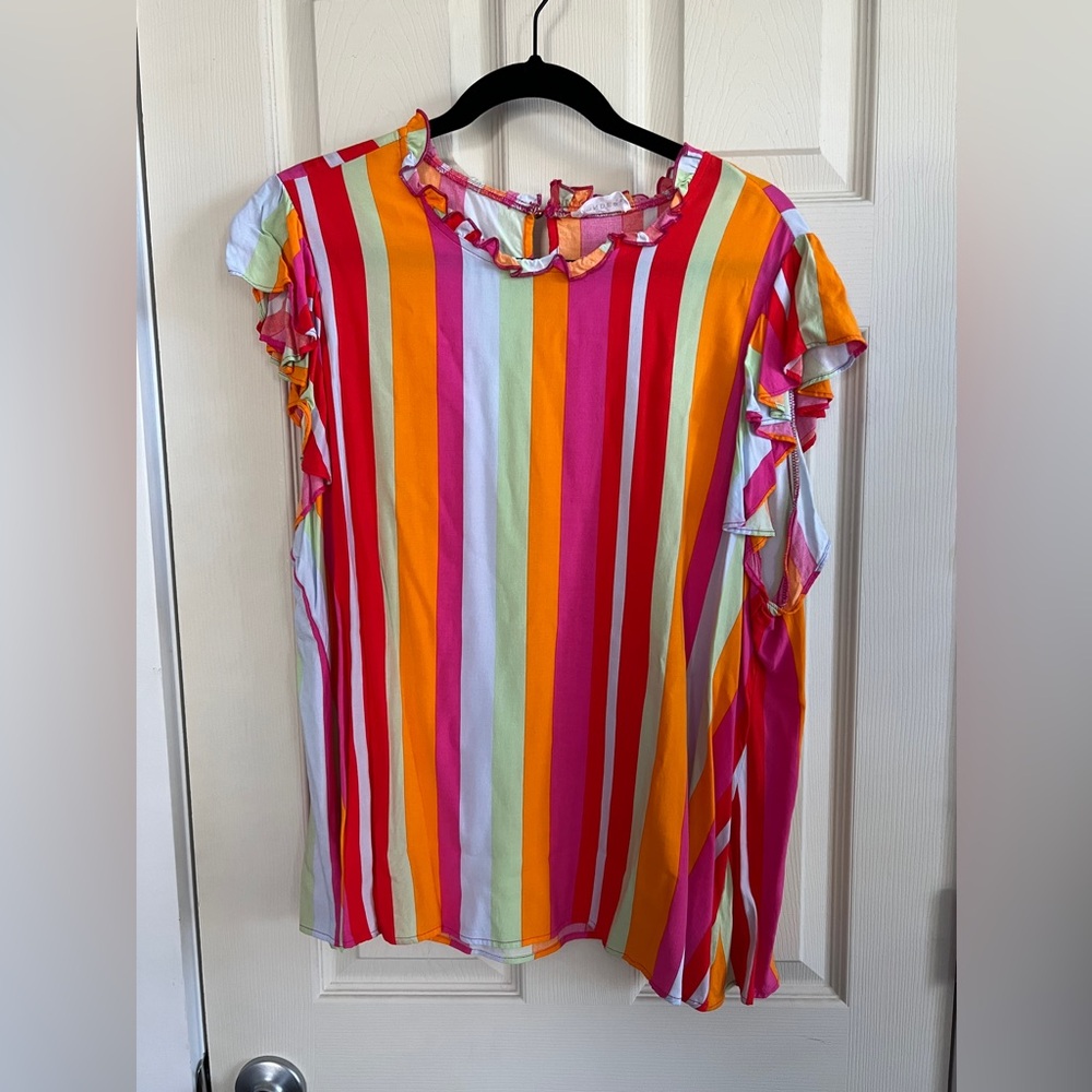 Multicolor striped top